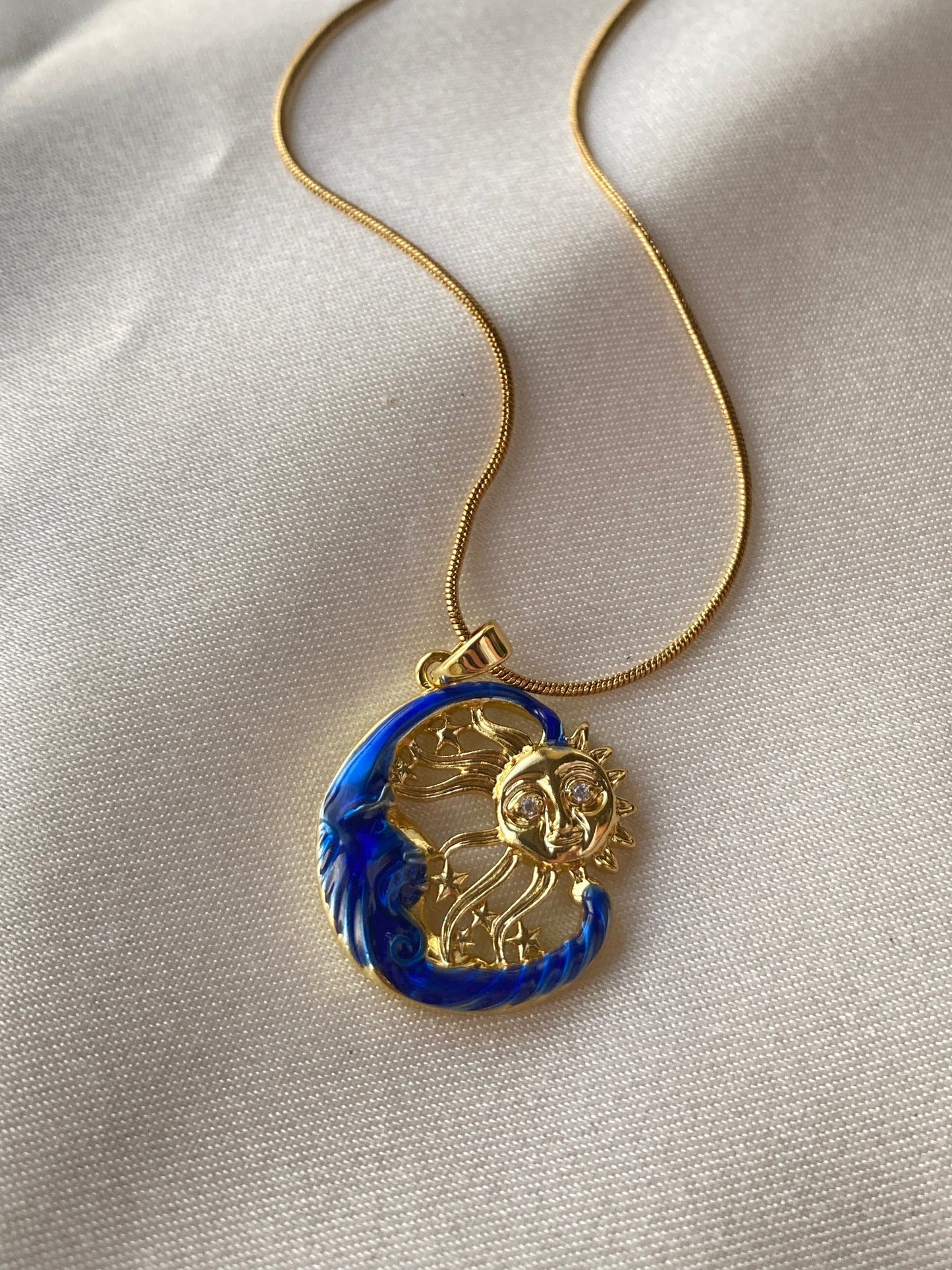 Ay Güneş Karışımı Çelik Kolye