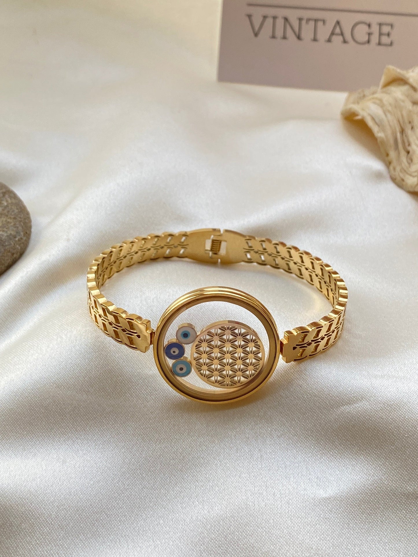 Göz Detaylı Çelik Bilezik