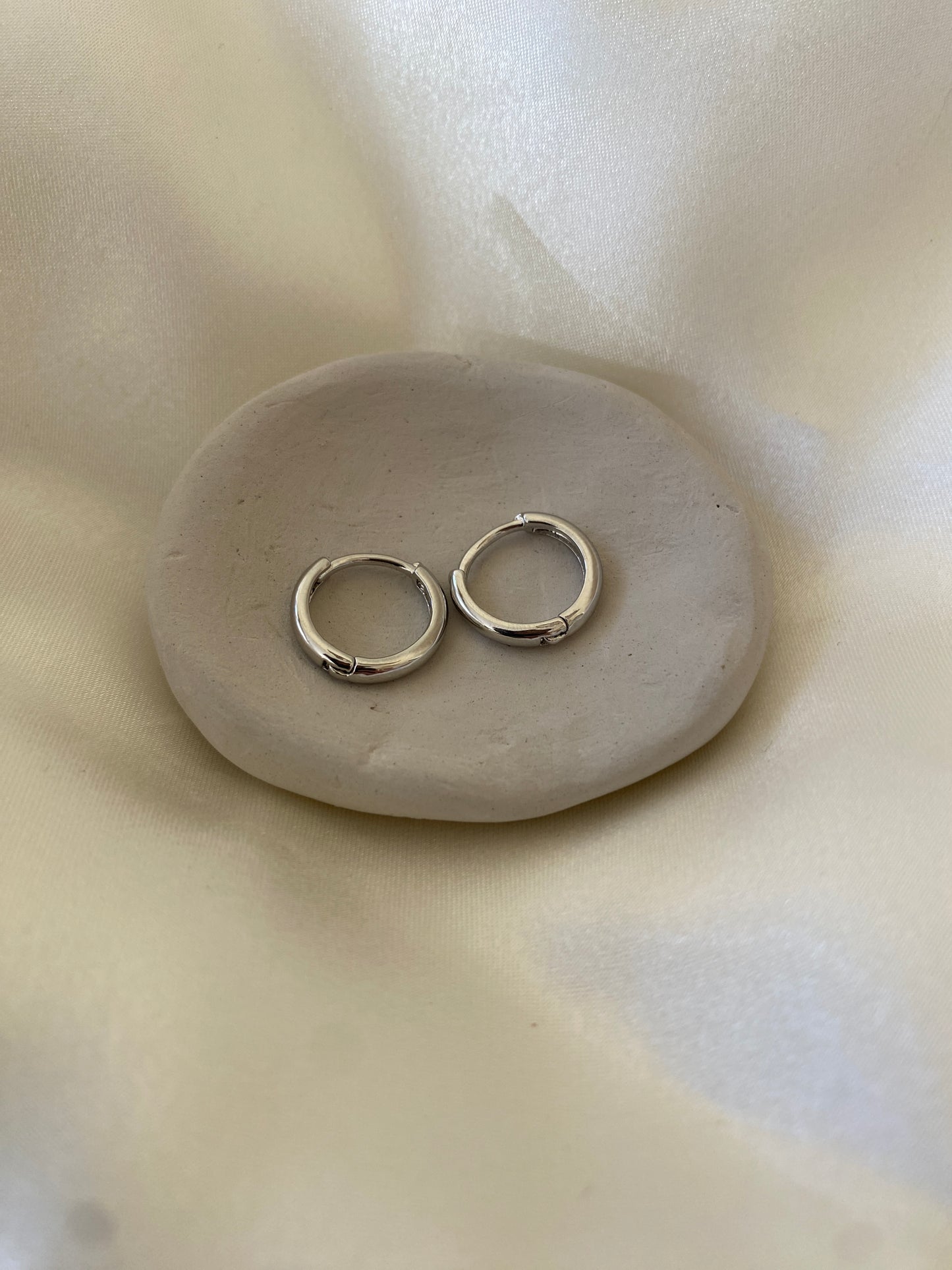 Silver Steel Hoop Earrings