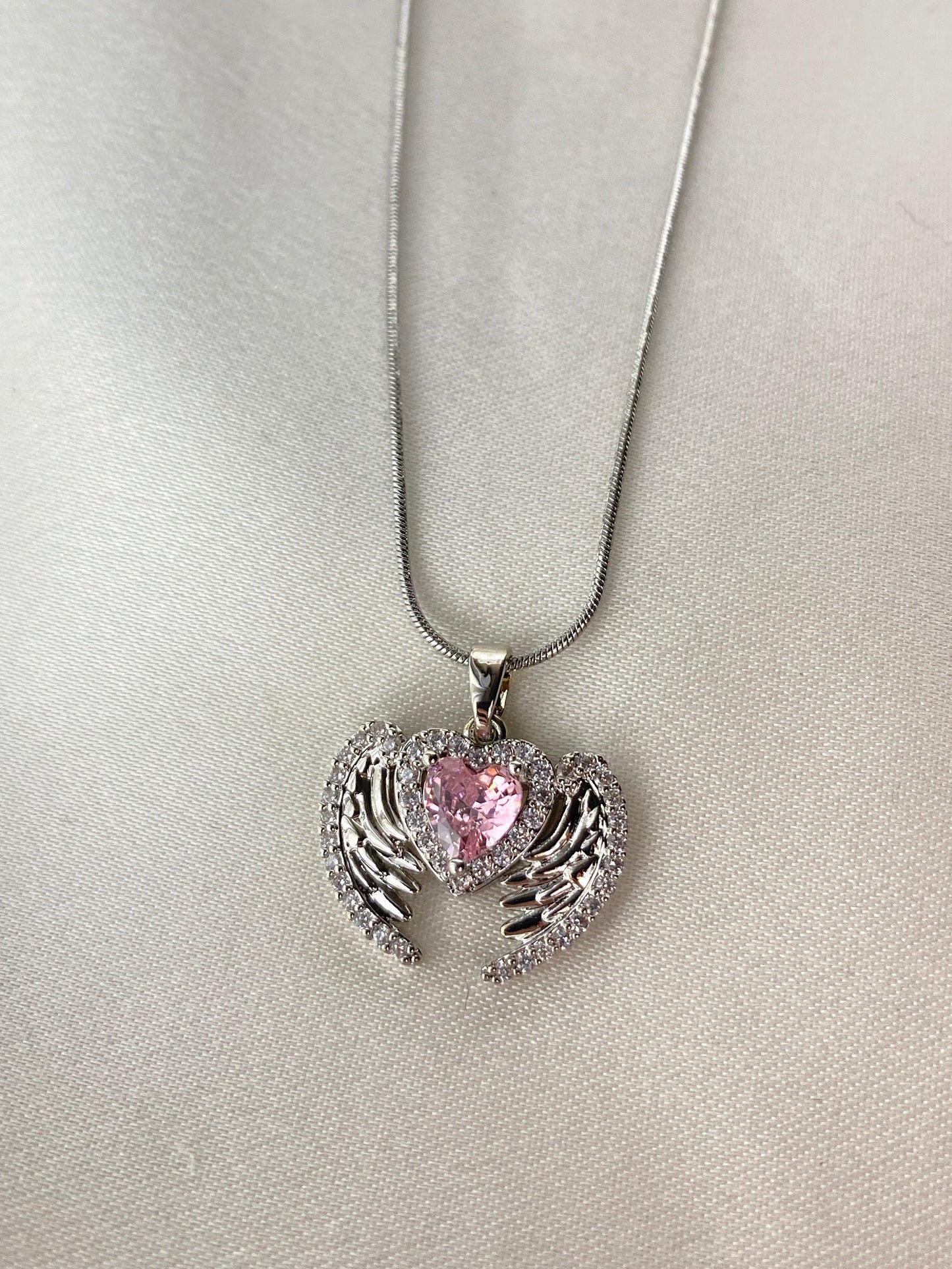 Melek Kanatlı Silver Çelik Kolye