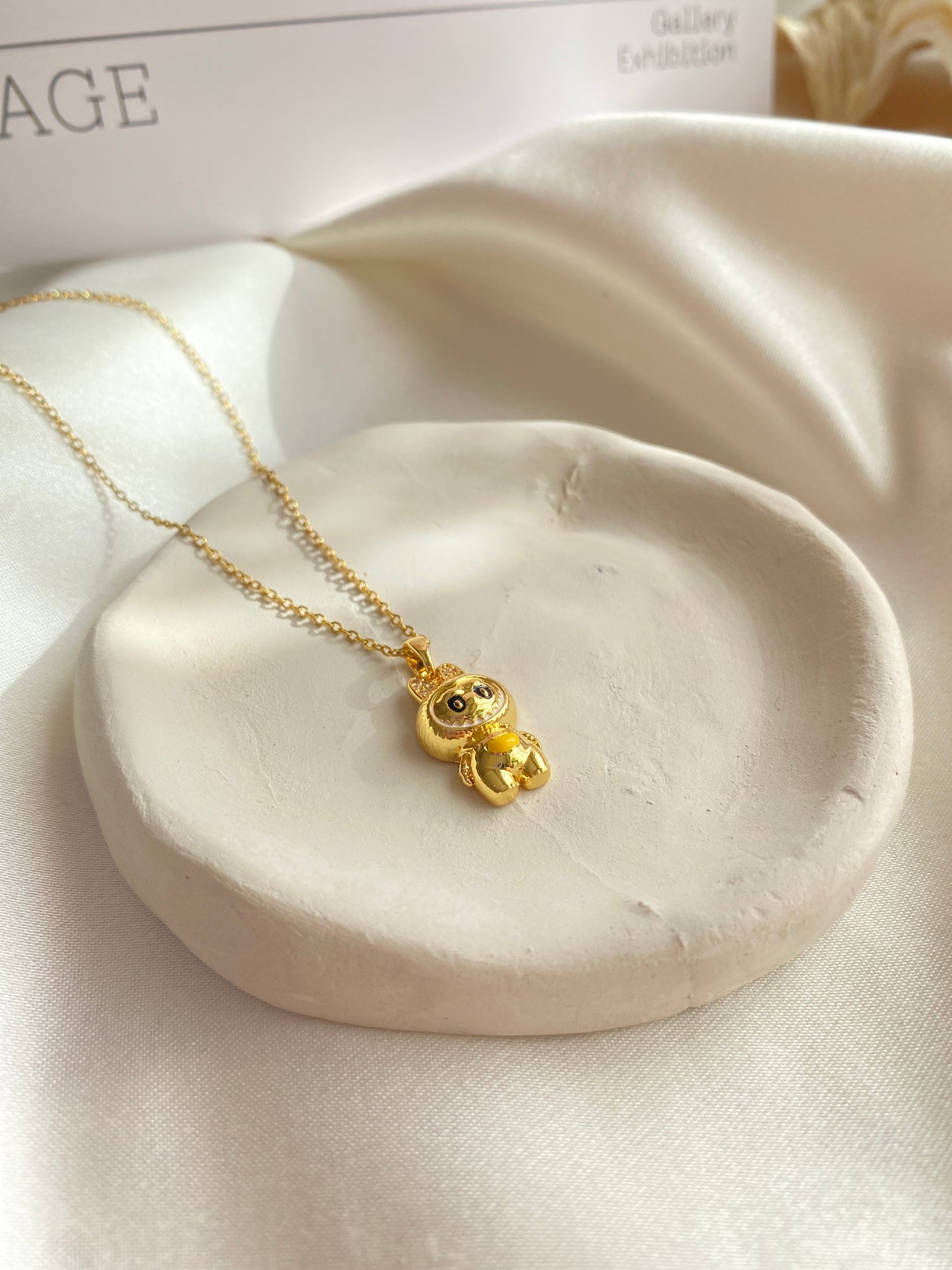 Labubu Gold Sarı Çelik Kolye