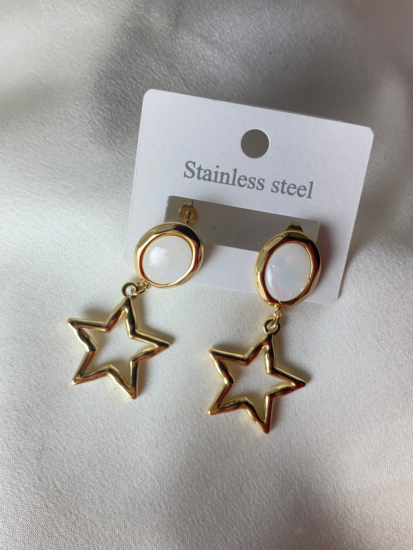 Yıldız Çelik Gold Küpe