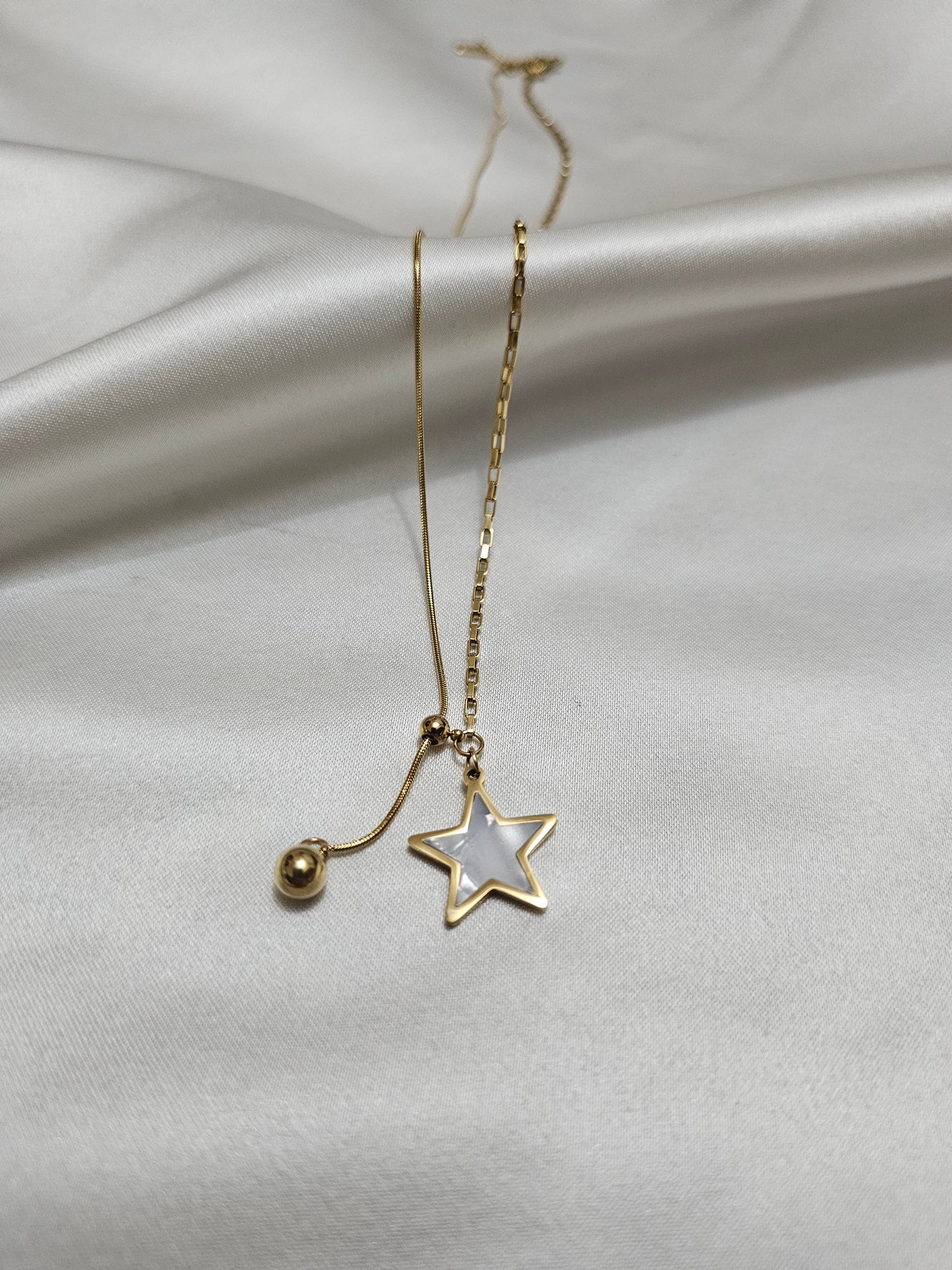 Star Top Gold Steel Necklace
