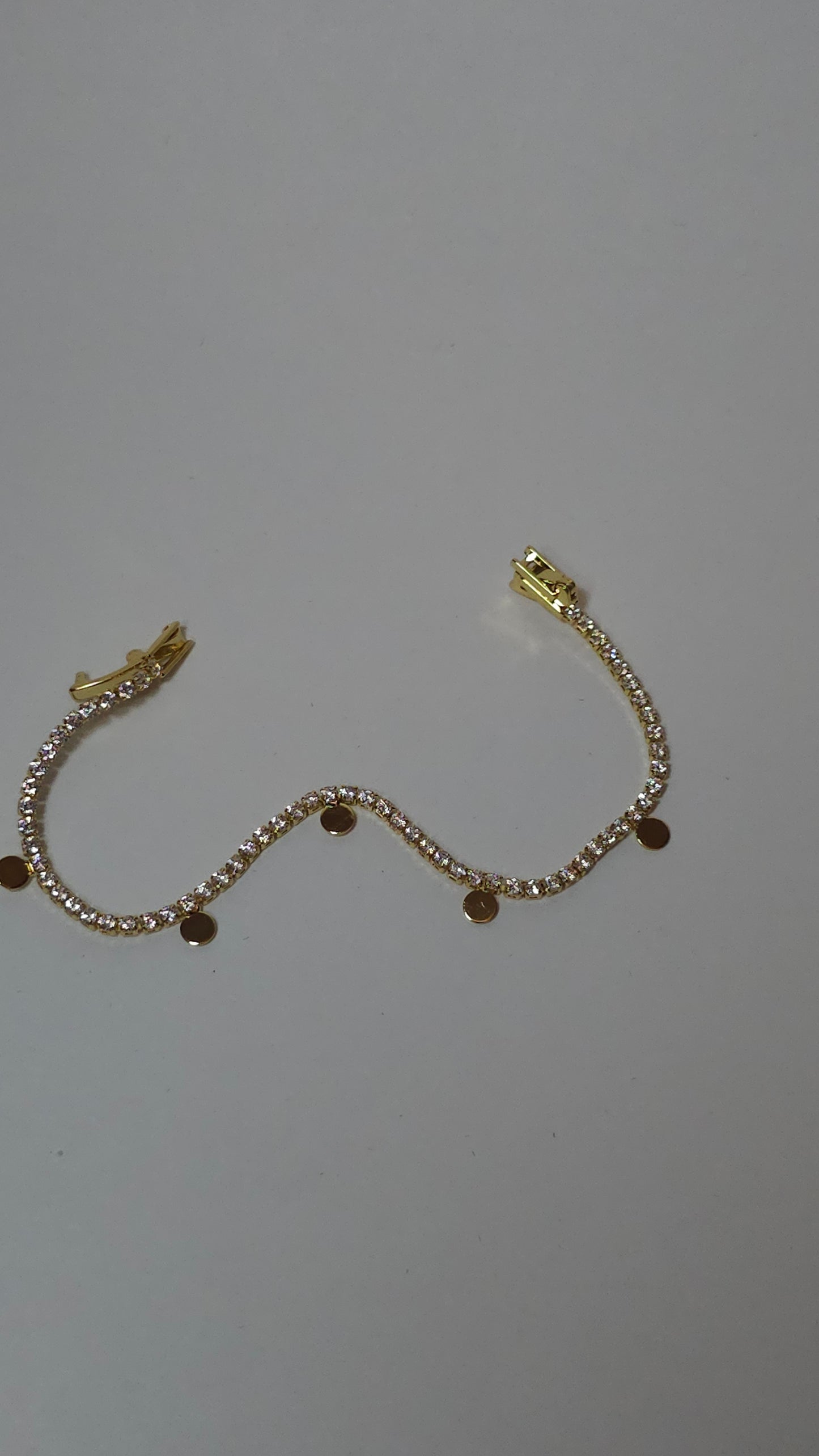Lune Taşlı Çelik Gold Bileklik