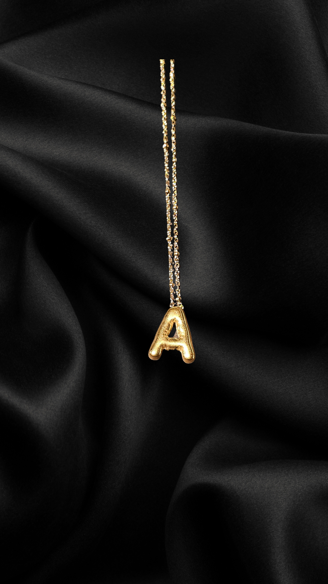 Lune Letter A Steel Necklace