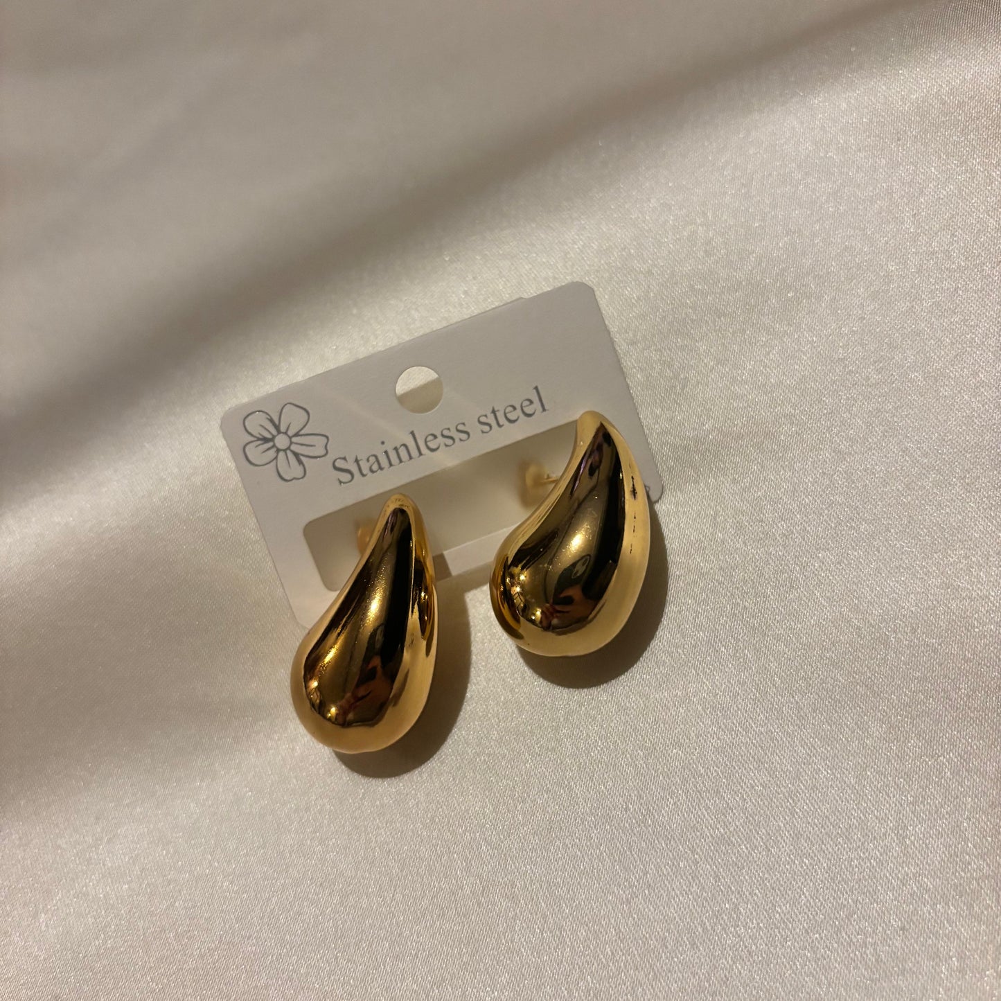 Lune Steel Drop Earrings Large