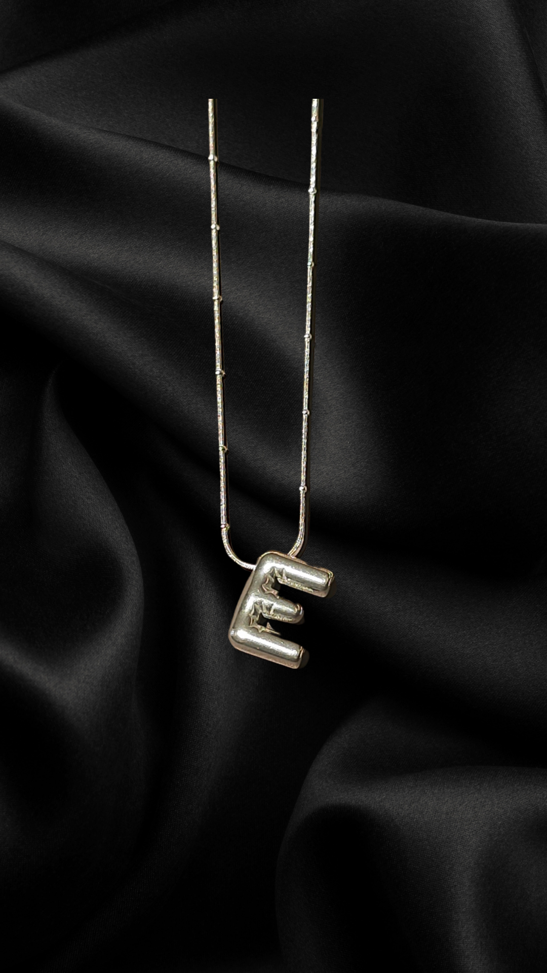 Lune Letter E Steel Necklace