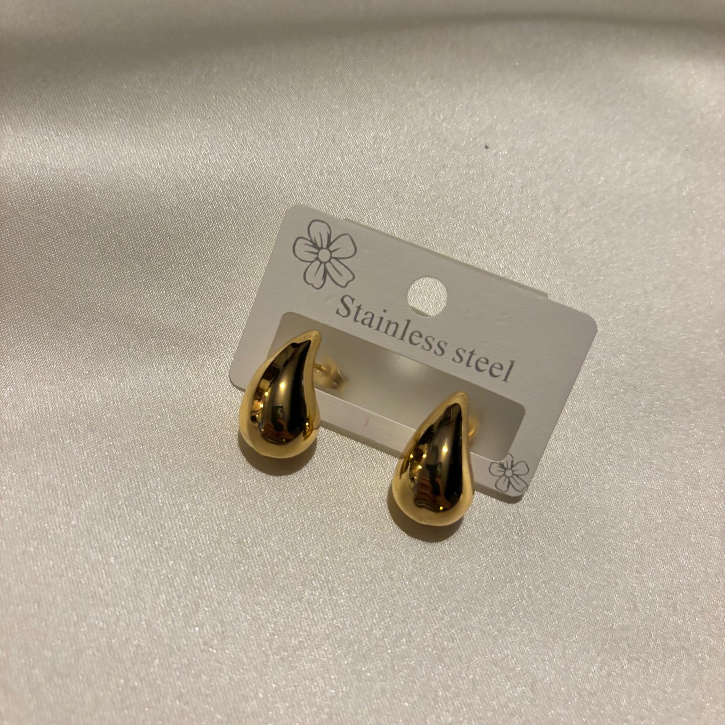 Lune Steel Drop Earrings Small