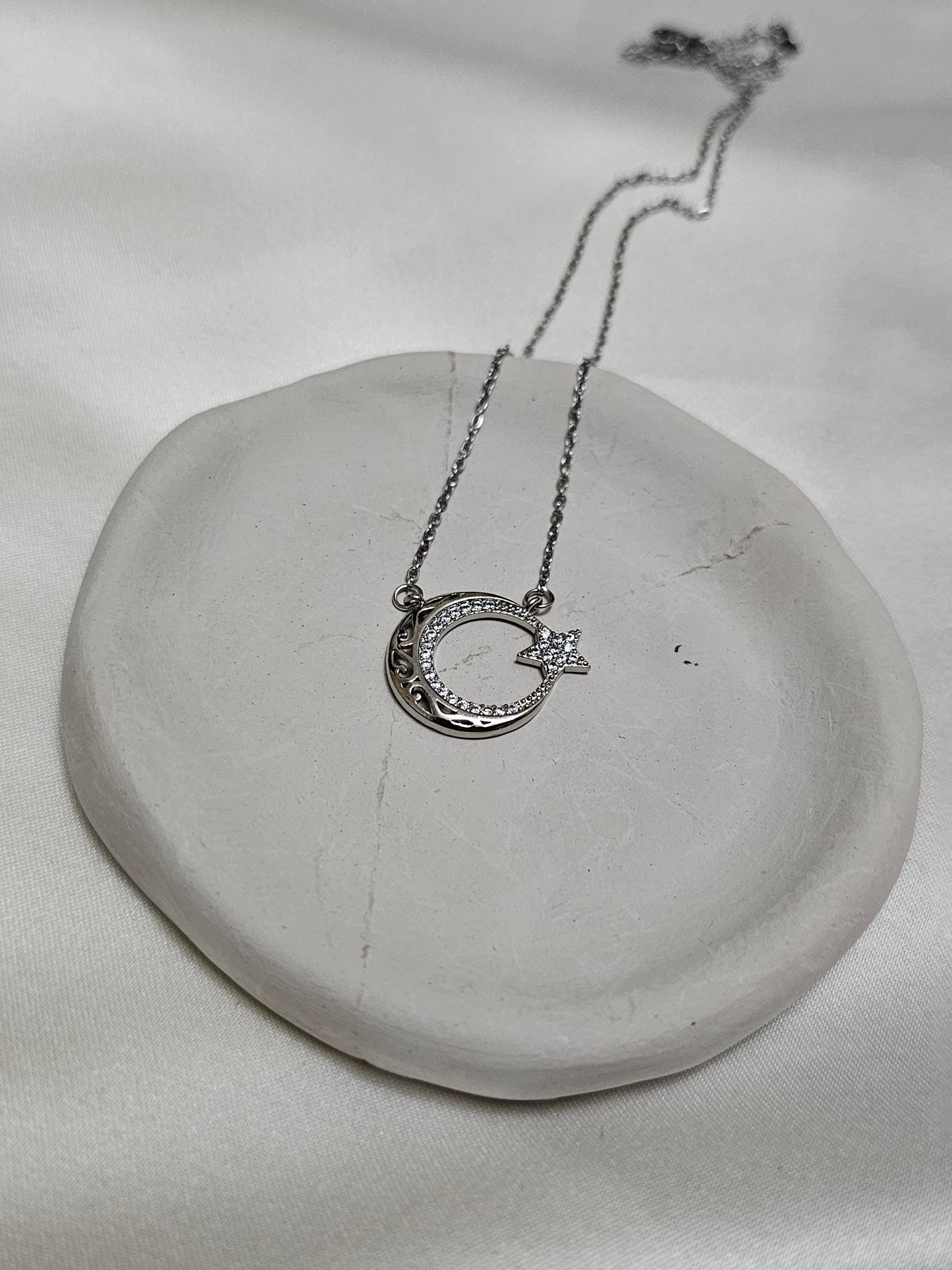 Stone Flag Silver Steel Necklace