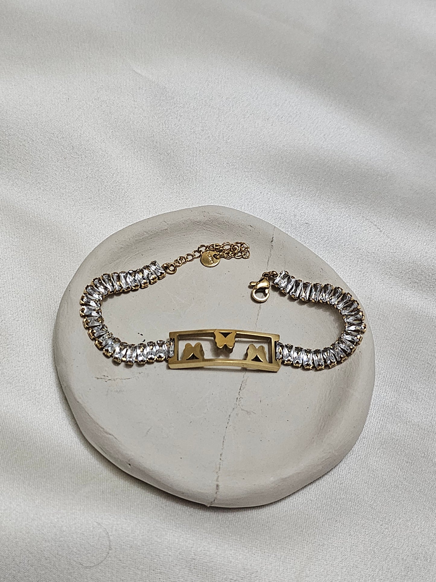 Butterfly Waterway Stone Steel Bracelet
