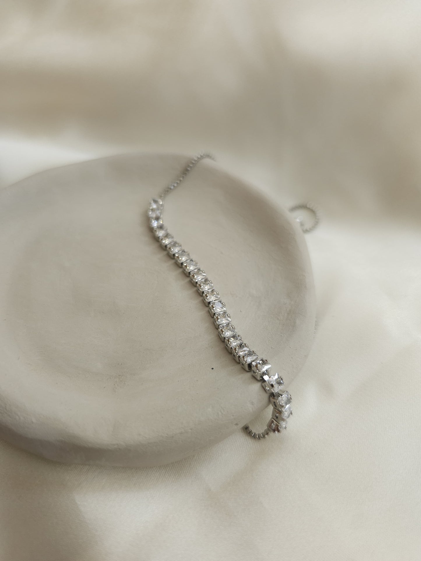 Silver Bracelet with Lune Stone