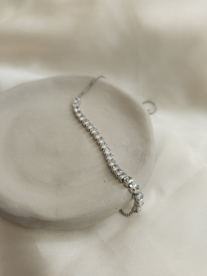 Silver Bracelet with Lune Stone