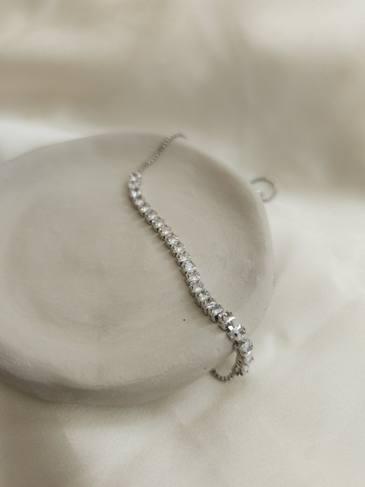 Silver Bracelet with Lune Stone
