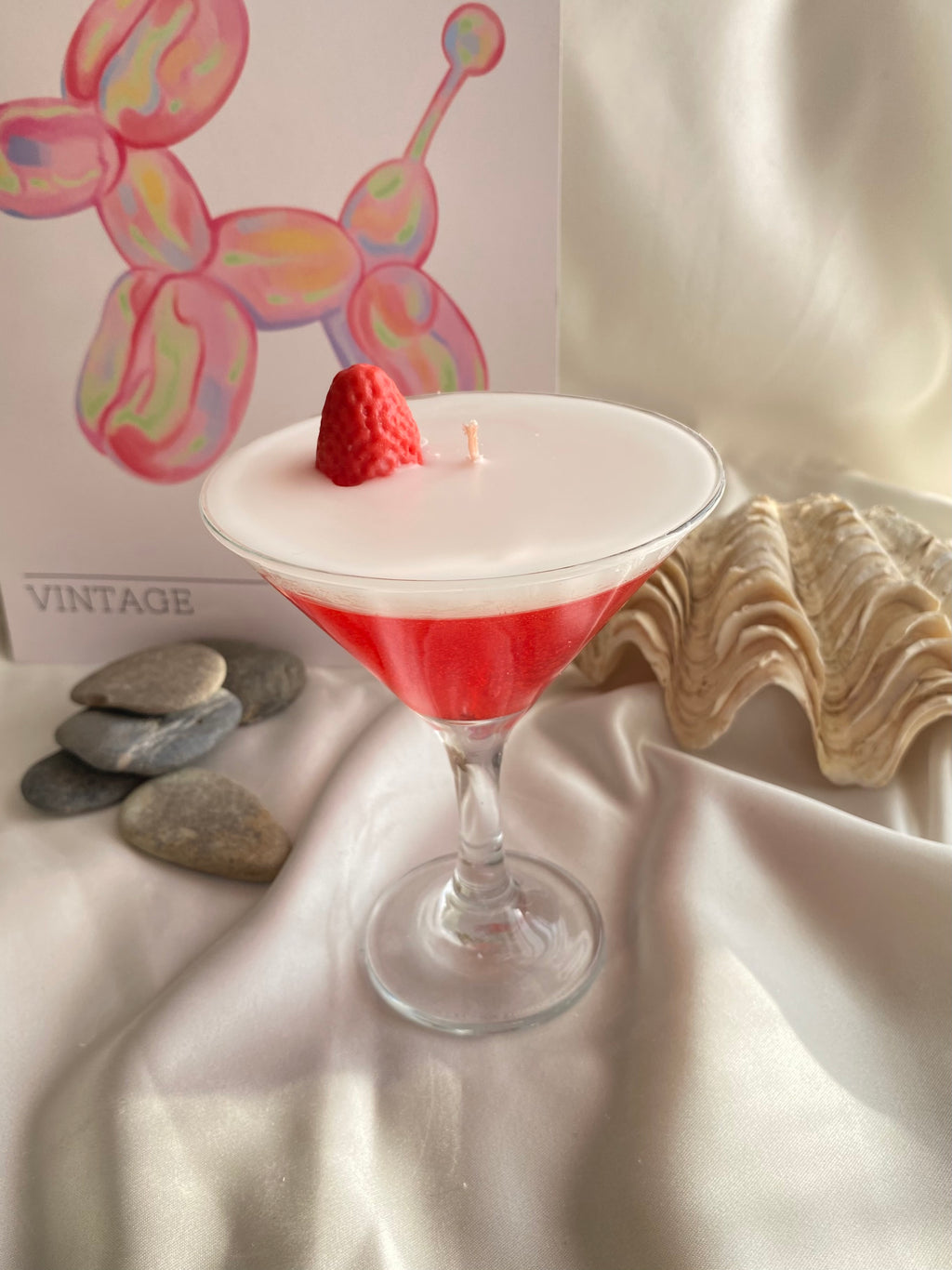 Çilekli Kokteyl Mum