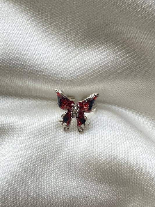 Taşlı Kelebek Çelik Yüzük