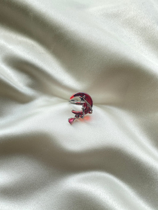 Kanlı Ay Çelik Yüzük