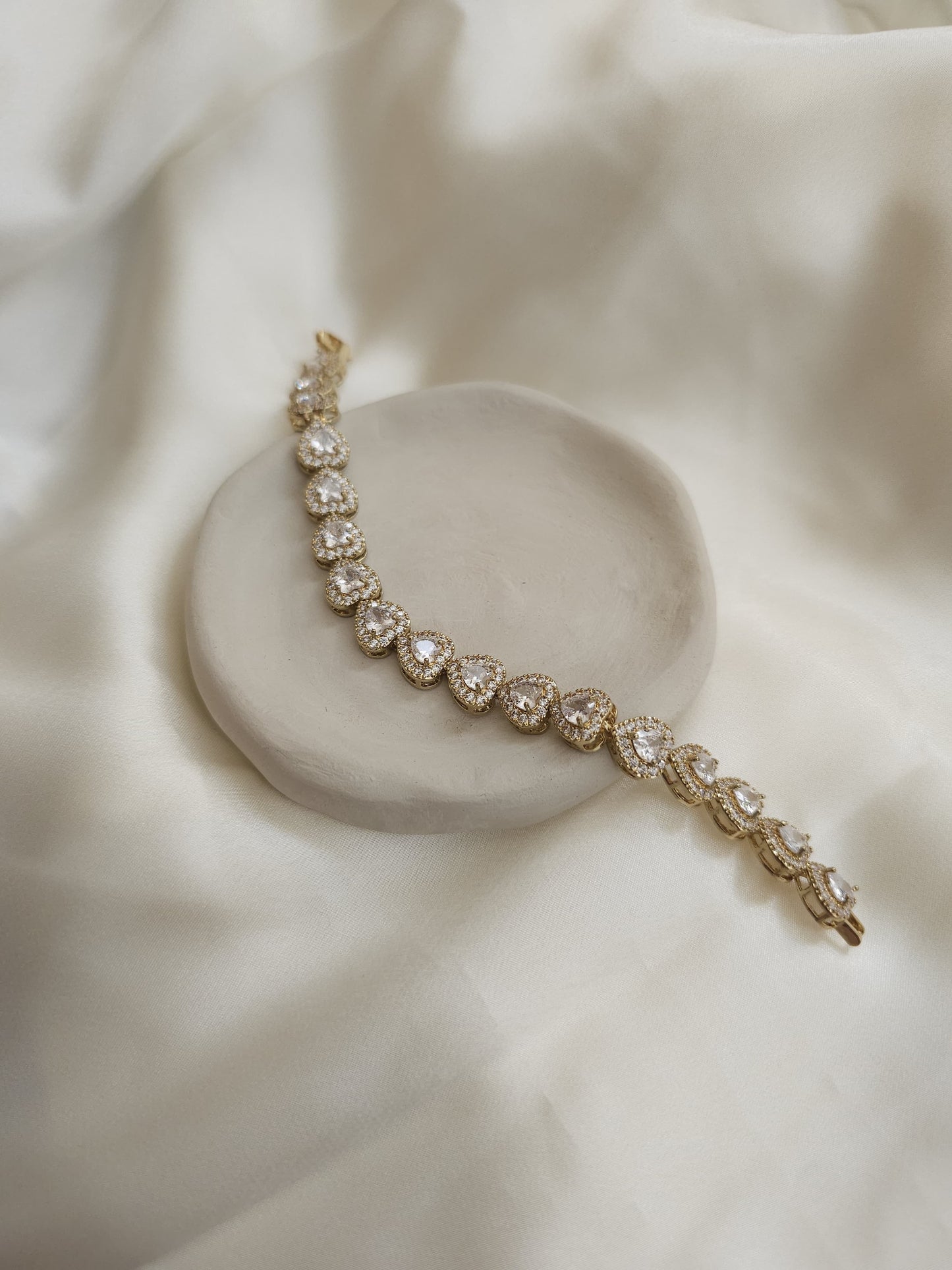 Lune Gold Stone Heart Steel Bracelet
