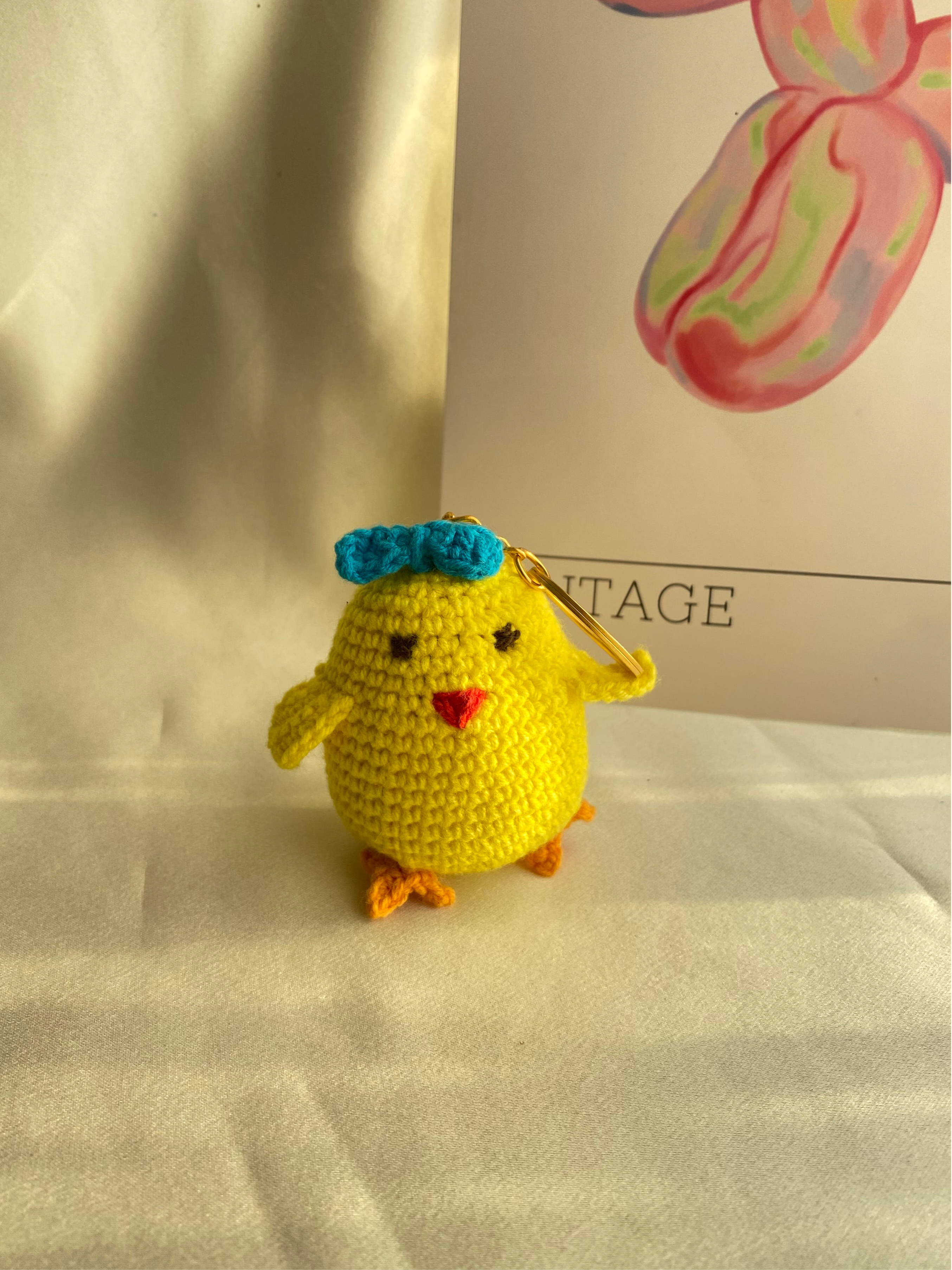 Mavi Kurdele Detaylı Civciv Anahtarlık