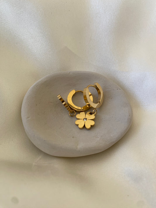 Çelik Gold Yonca Küpe