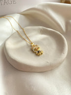 Labubu White Gold Steel Necklace