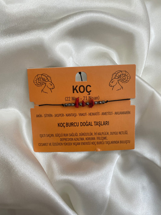 Koç Burcu Doğal Taş Bileklik