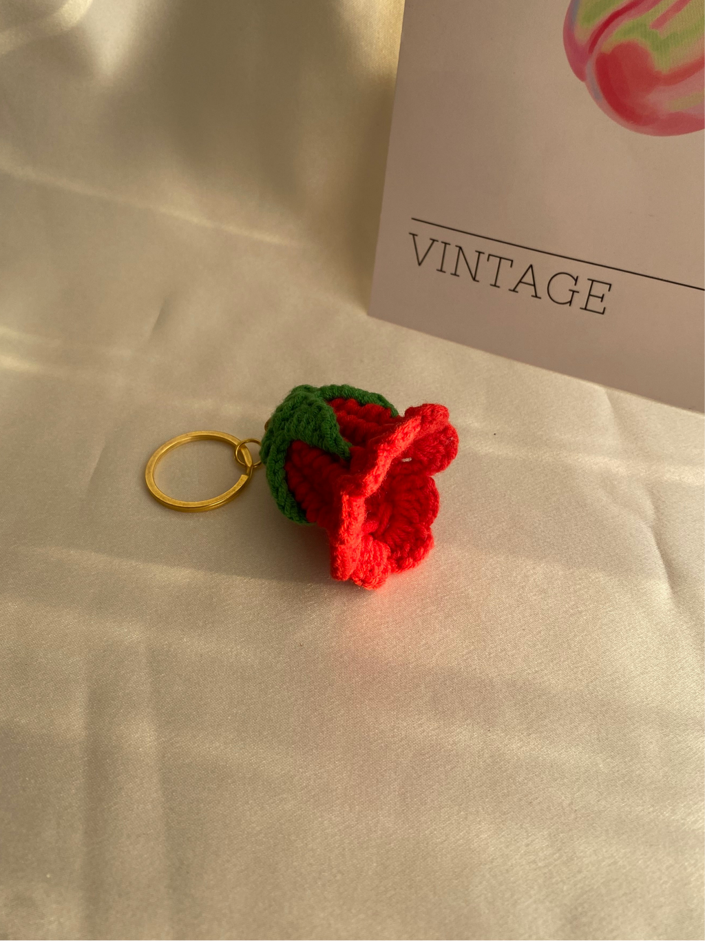 Kırmızı Gül Anahtarlık