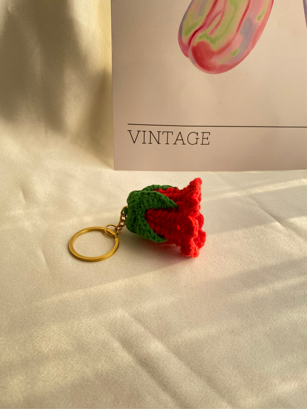 Kırmızı Gül Anahtarlık