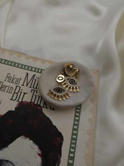 Lune Steel Eye Earrings