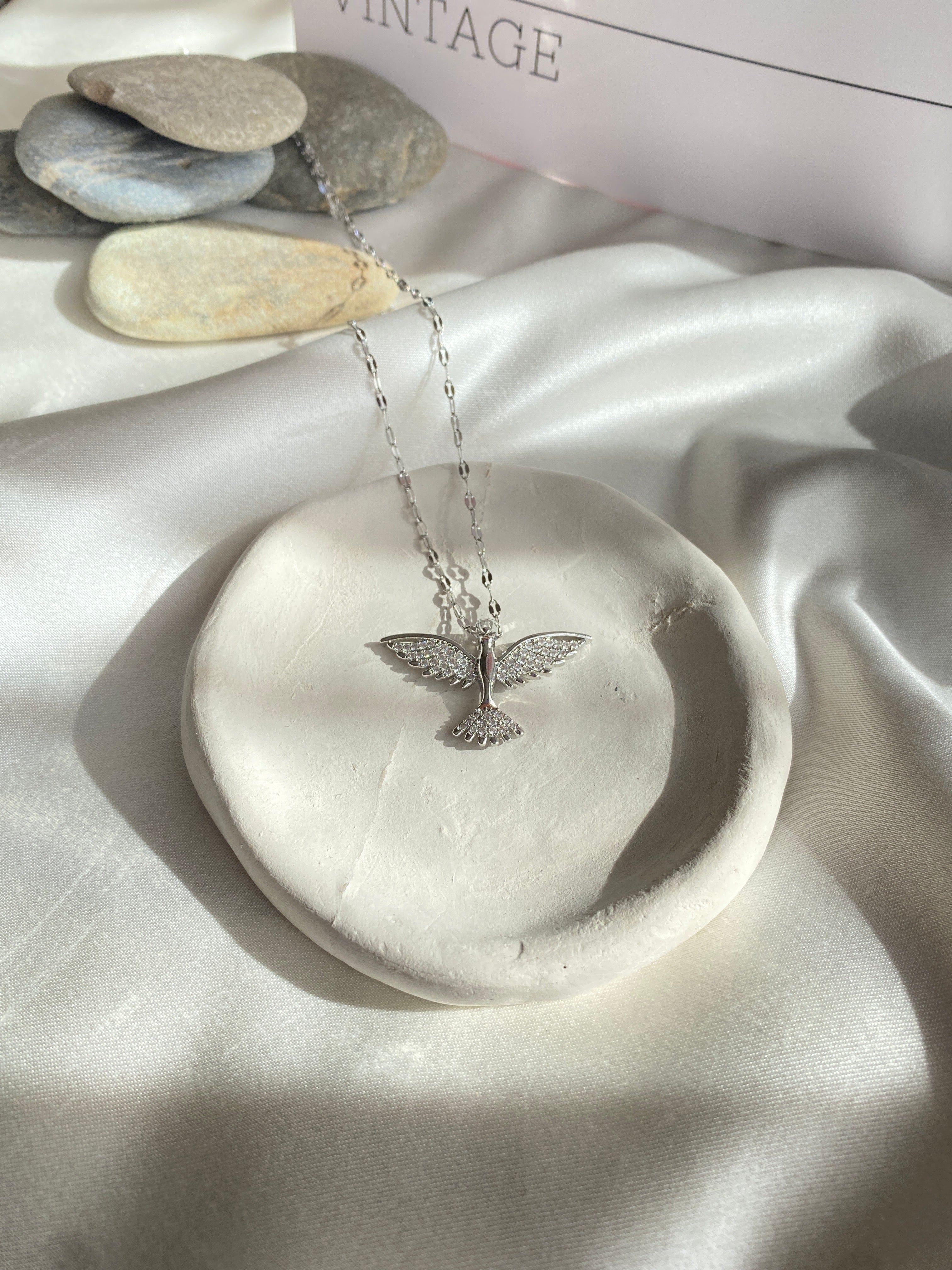 Çelik Silver Anka Kuşu Kolye