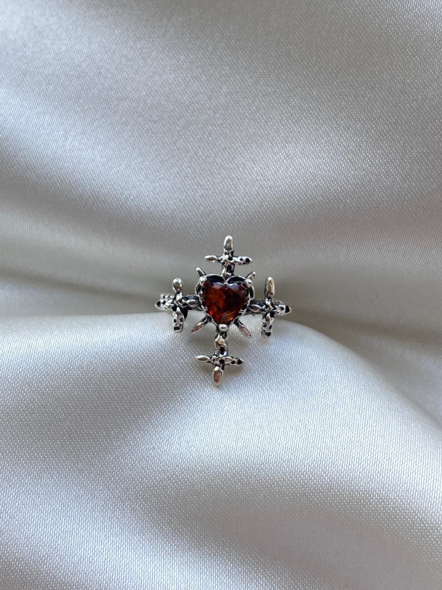 Haç Görünümlü Çelik Yüzük