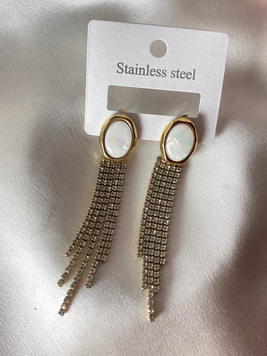 Sallantılı Işıltı Çelik Küpe