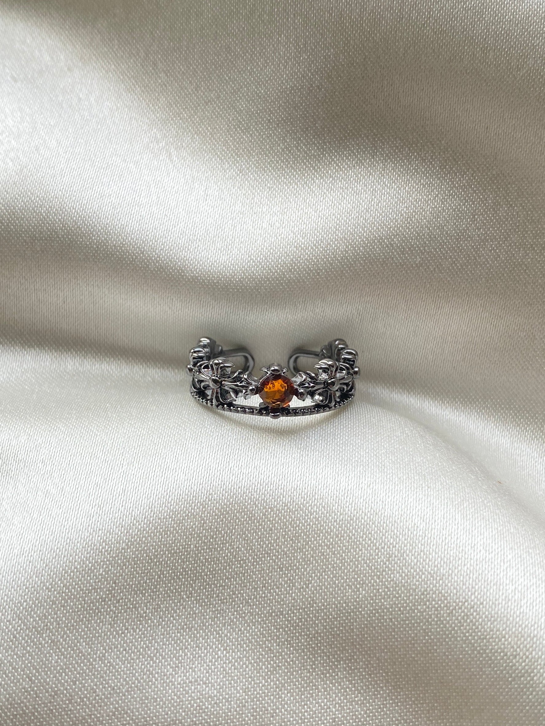 Haç Detaylı Çelik Yüzük