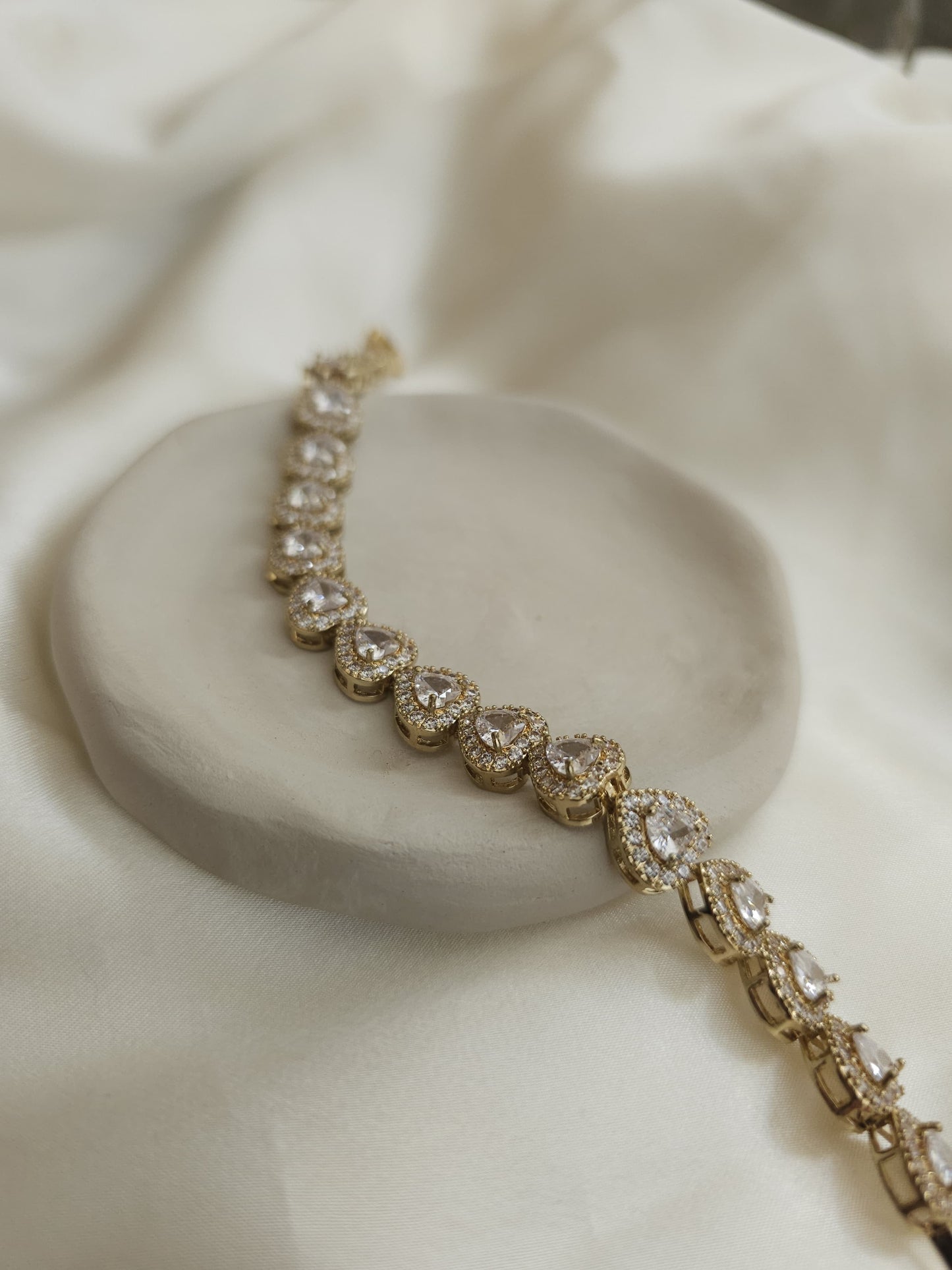 Lune Gold Stone Heart Steel Bracelet