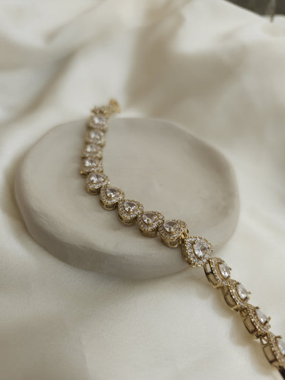 Lune Gold Stone Heart Steel Bracelet