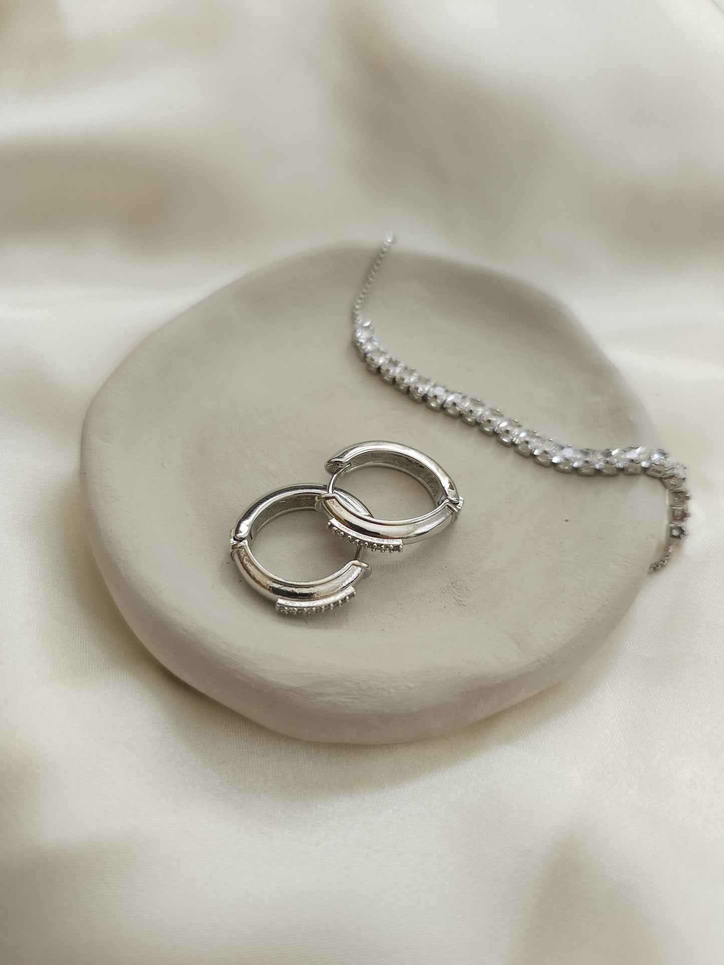 Silver Bracelet with Lune Stone