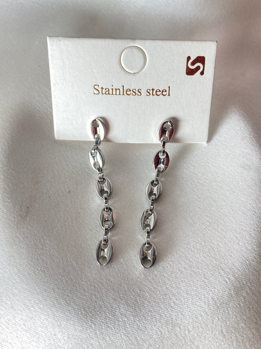 İnce Zincir Sallantılı Çelik Küpe