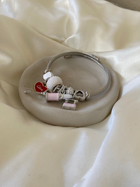 Charm | Çelik Silver Kalp Bilezik