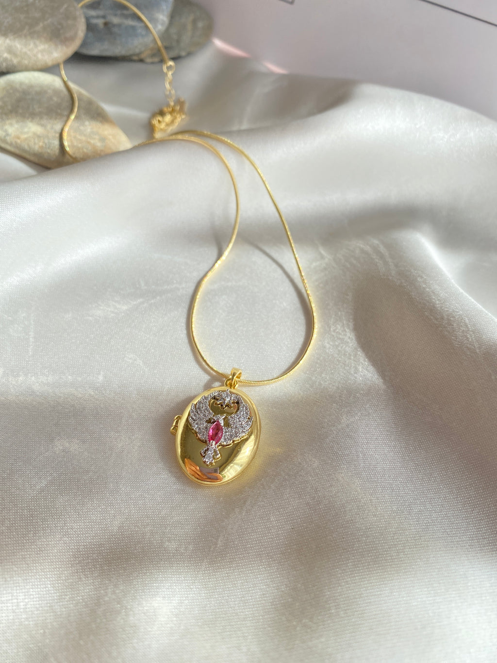 Açılır Kapanır Çelik Gold Kolye