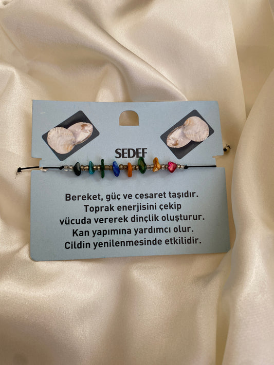 Sedef Doğal Taş Bilekliği