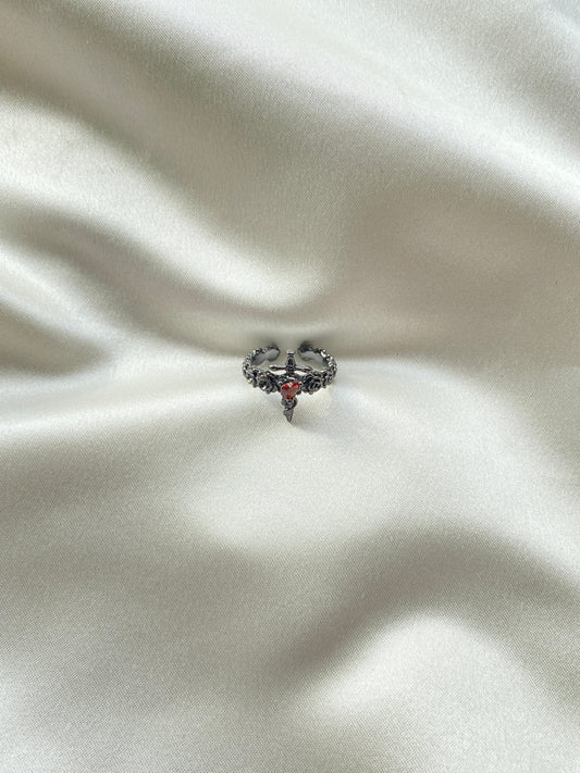 Kılıç Detaylı Çelik Yüzük