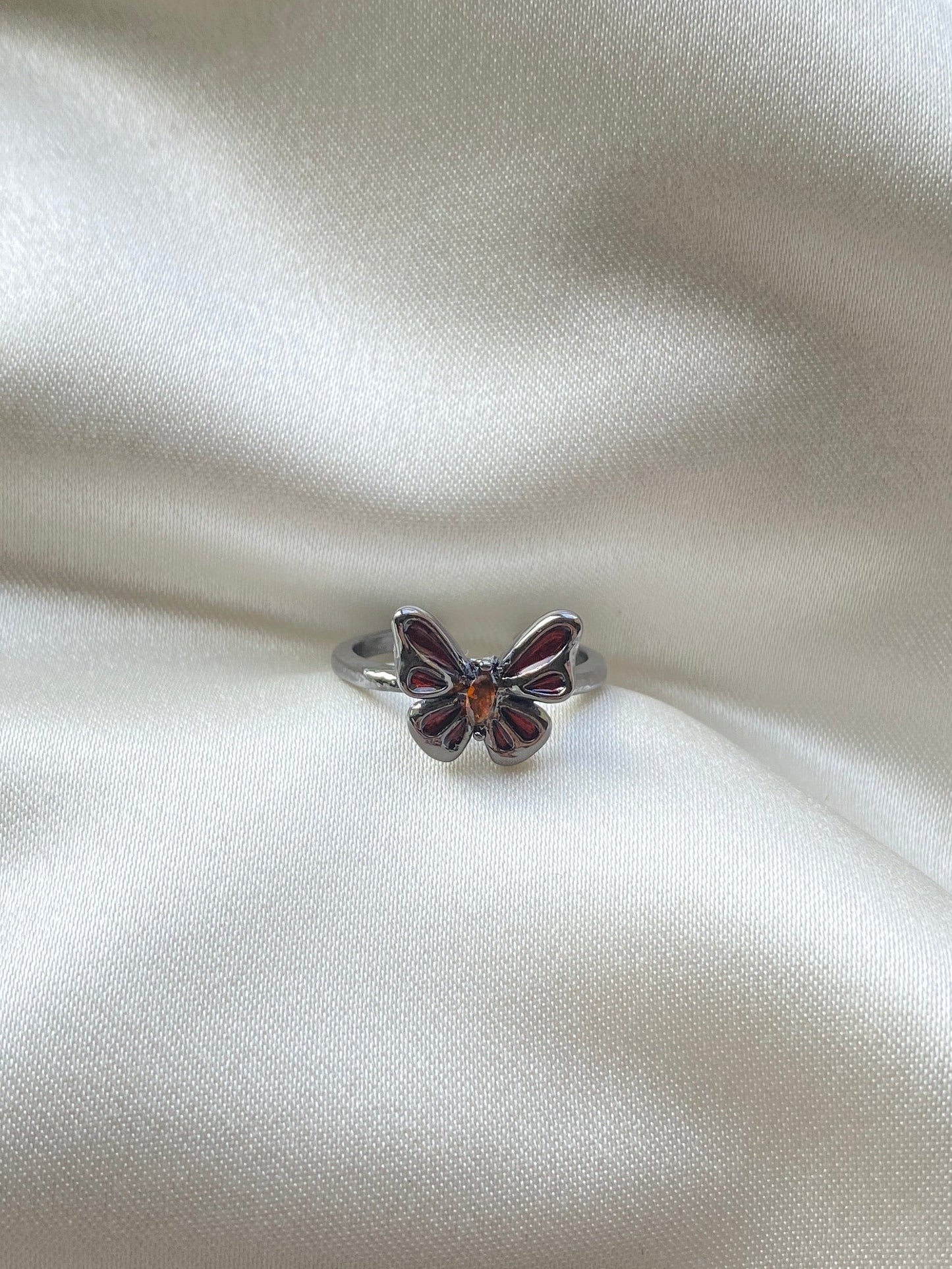 Renkli Kelebek Çelik Yüzük