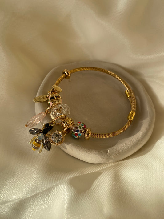 CHARM | DOĞAL TAŞ , ARI , ÇİÇEK BİLEZİK