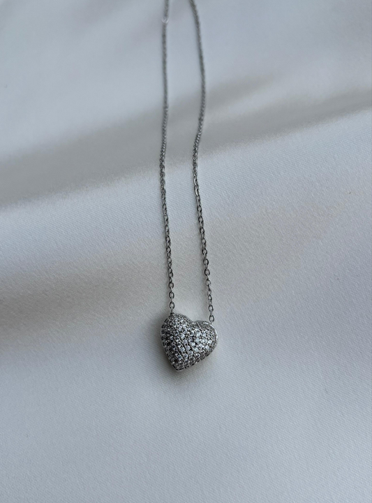 Lune Çelik Taşlı Silver Kolye