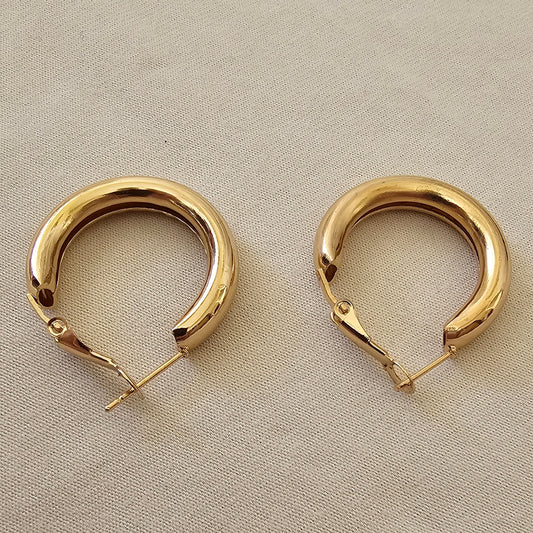 Lune Çelik – Gold Loop Küpe