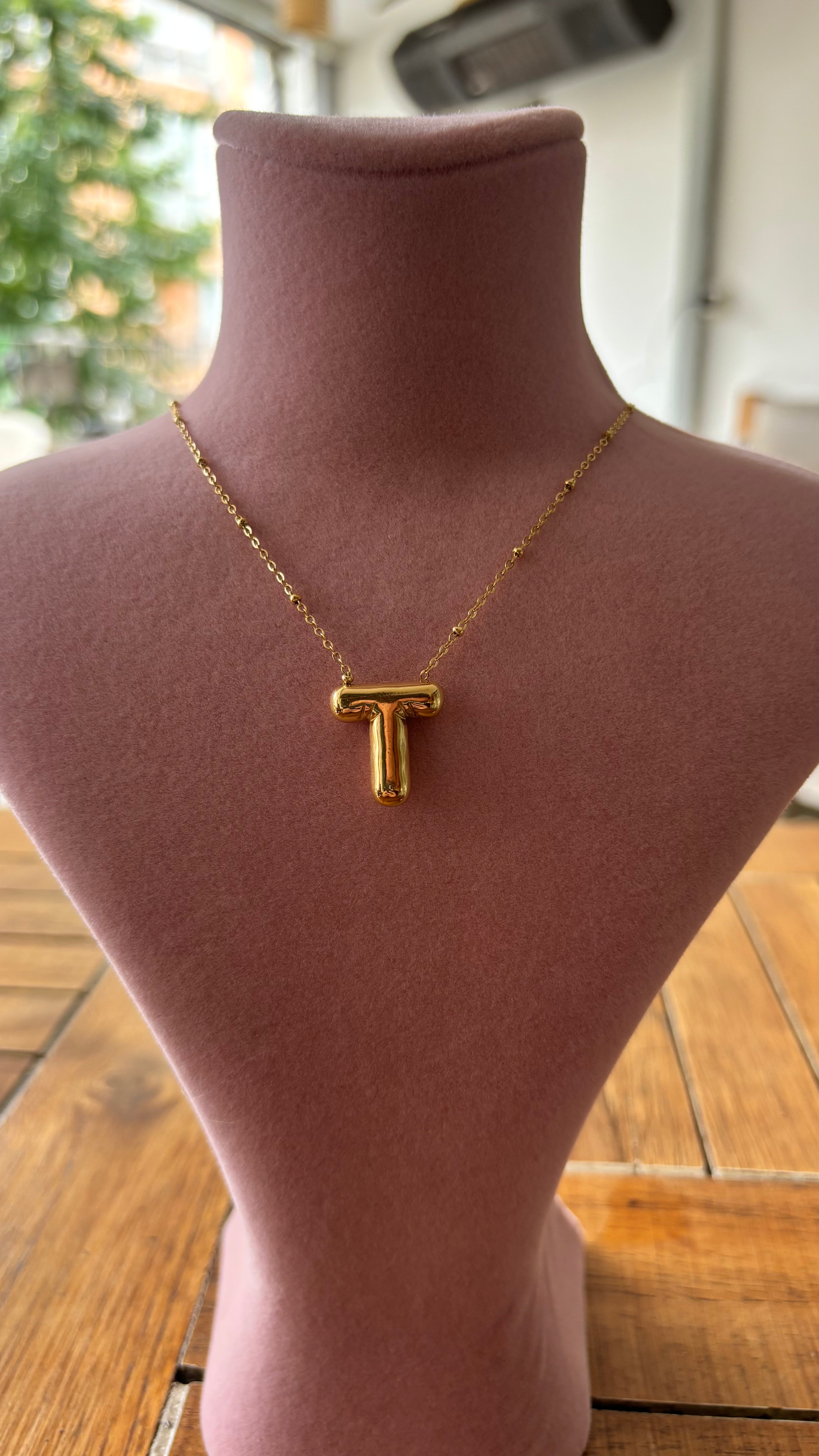 Lune T Harfi Çelik Kolye