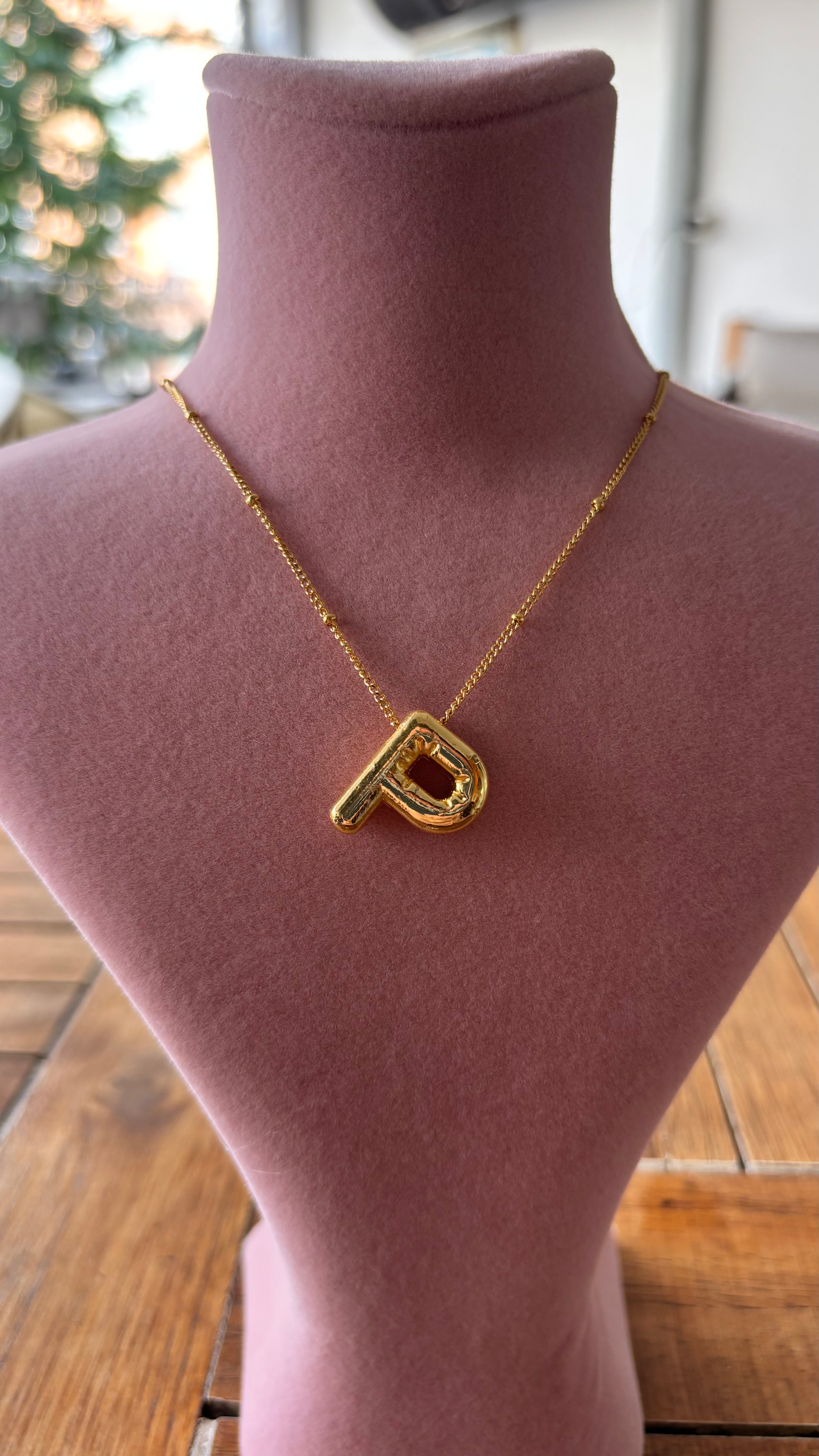 Lune P Harfi Çelik Kolye