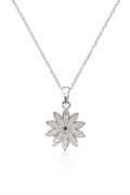 Çelik Kolye Çiçek SILVER 45cm