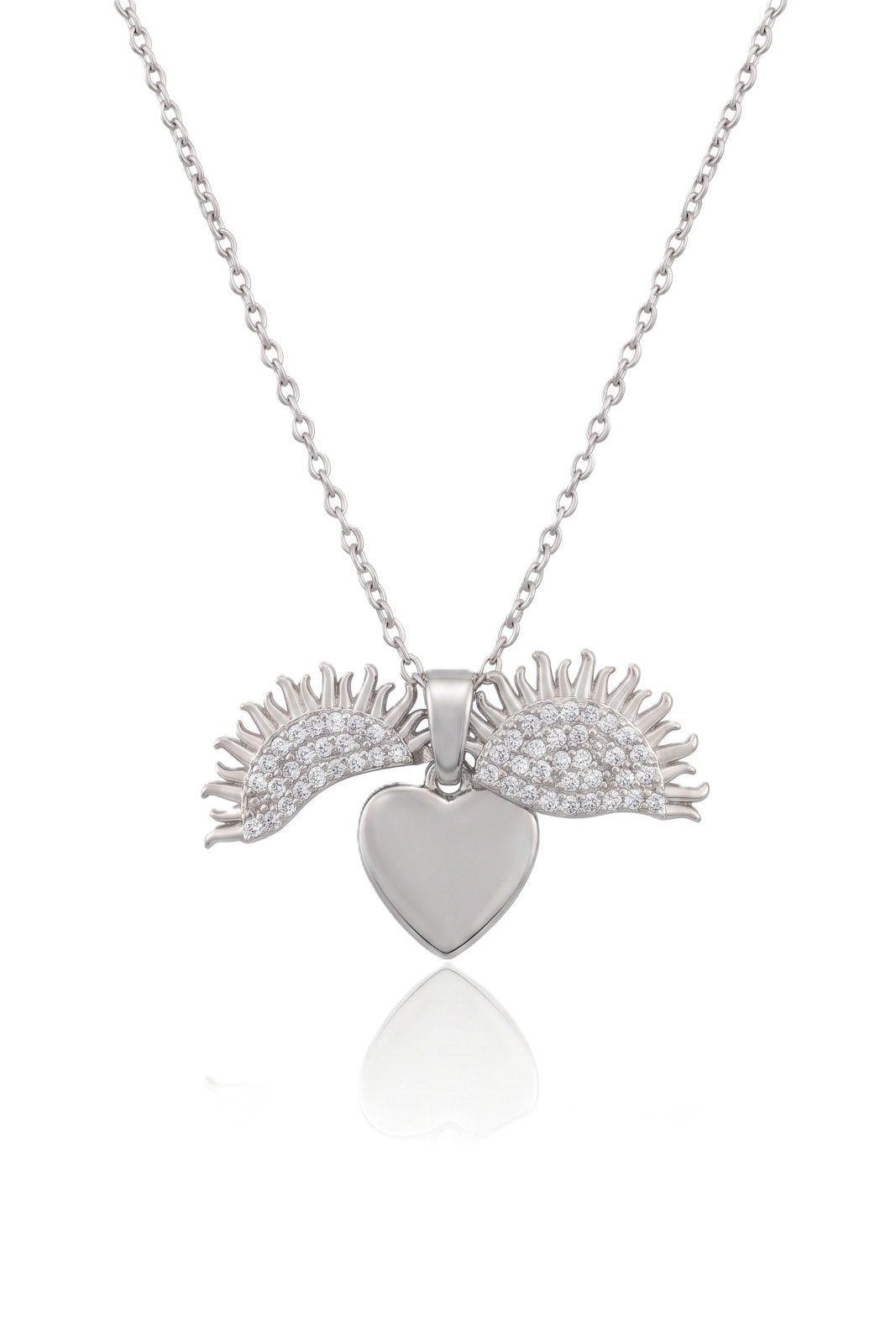 KANATLI Çelik Kolye SILVER 45cm