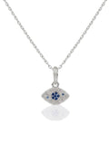 Çelik Kolye SILVER 45cm Göz Taşlı