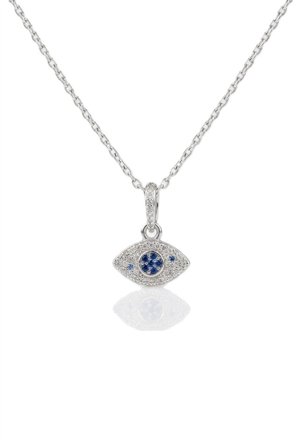 Çelik Kolye SILVER 45cm Göz Taşlı